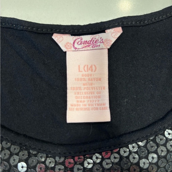 Girl’s Candie’s black sequined top Size Large NWOT - Picture 3 of 10